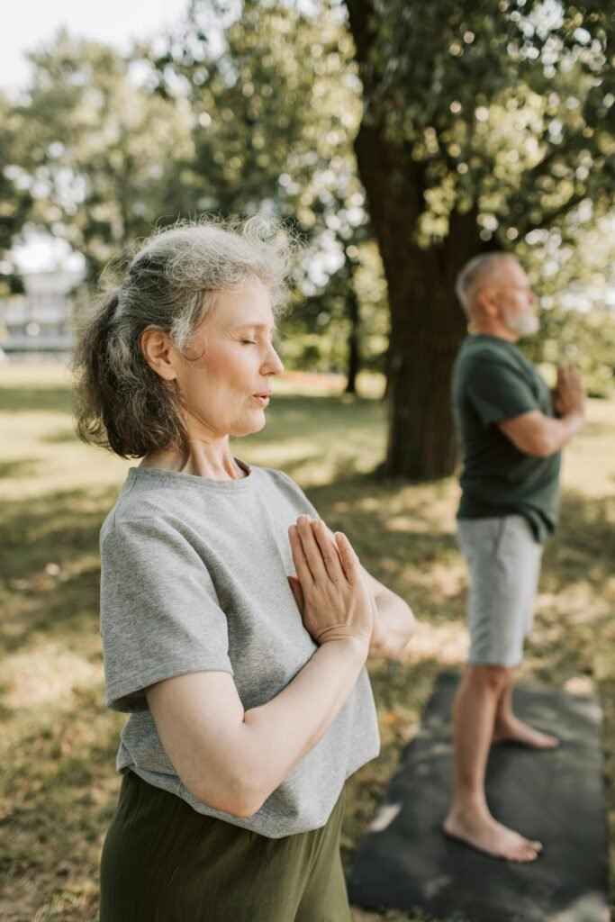 Photo of an Elderly Woman Meditating