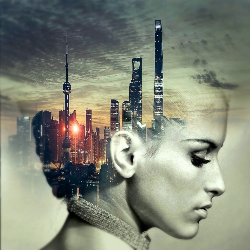 cd cover, head, city, skyscraper, cd, music, music cd, nature, entertainment, composing, photomontage, dream, light, cover, mystical, portrait, woman, face, beauty, elegant, female, fantasy, pretty, girl, lighting mood, lights, atmospheric, person, clouds, art, digital art, image editing, artwork, image design, visualization, surreal, compositing, heaven, sensual, human, young, look, beautiful, model, emotion, music, entertainment, fantasy, digital art, digital art, visualization, visualization, visualization, visualization, visualization